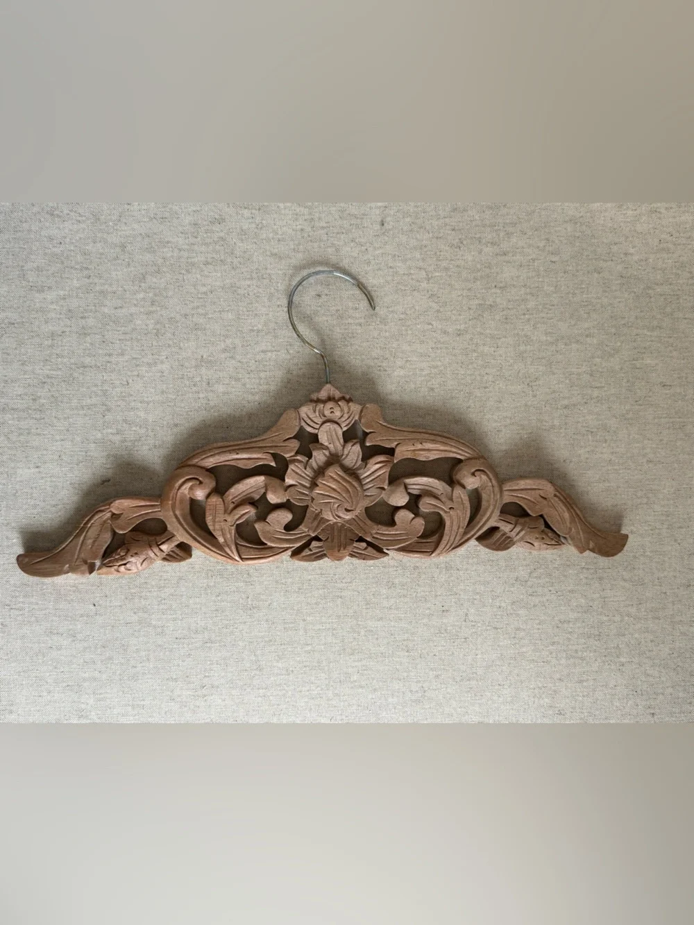 Anthropologie Hand Carved Wooden Decorative Hanger | Made in Indonesia